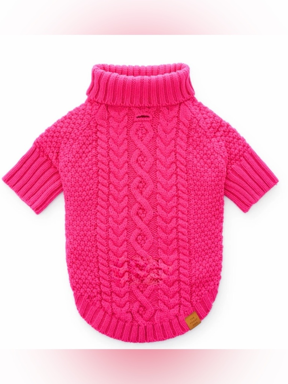 The Foggy Dog- Hot Pink Cable Knit Dog Sweater